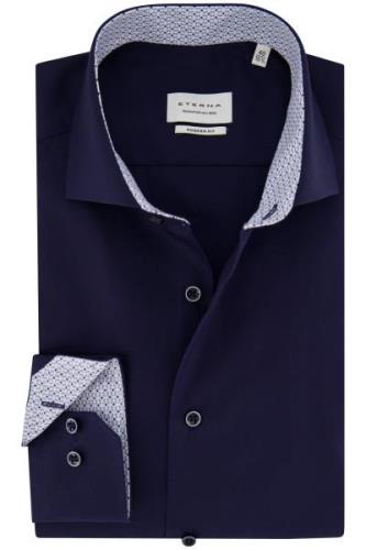 Eterna overhemd donkerblauw modern fit strijkvrij