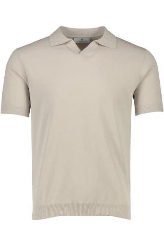 Thomas Maine t-shirt beige v-hals katoen-stretch
