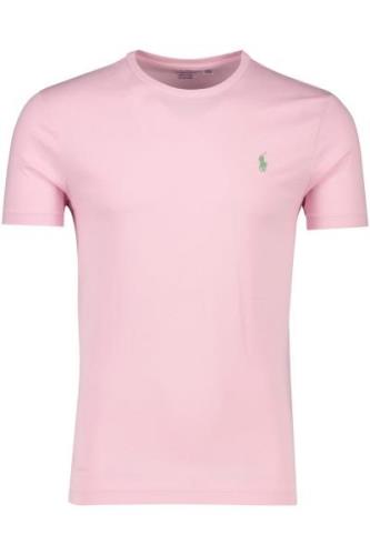 Polo Ralph Lauren t-shirt roze Custom Slim Fit katoen