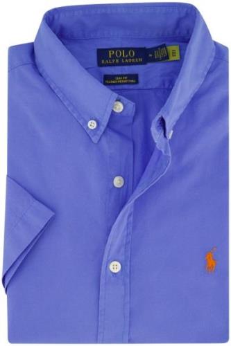 Polo Ralph Lauren slim fit overhemd katoen korte mouw blauw