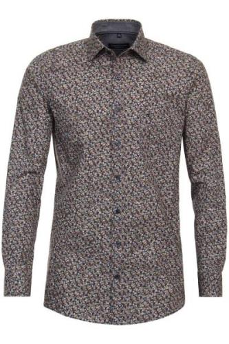 Overhemd Casa Moda casual normale fit rood geprint katoen