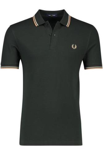 Fred Perry polo normale fit groen effen katoen 2 knopen