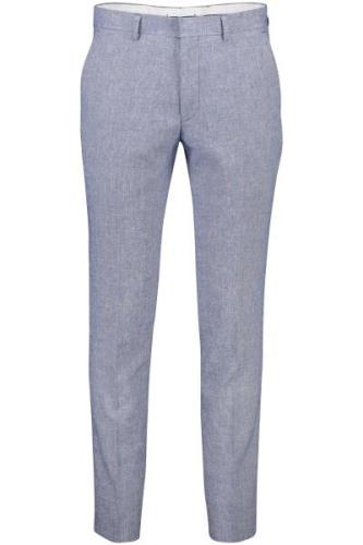 Roy Robson  slim fit pantalon mix en match blauw effen linnen