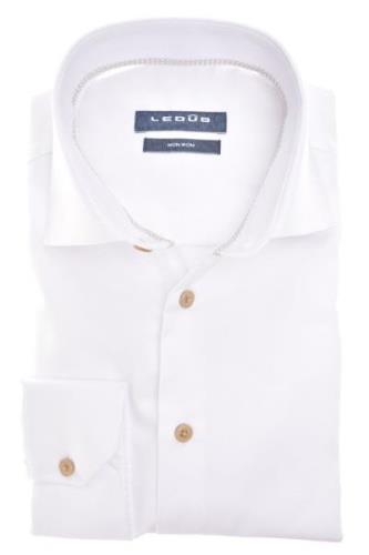 Ledub overhemd mouwlengte 7 Modern Fit New normale fit wit effen strij...