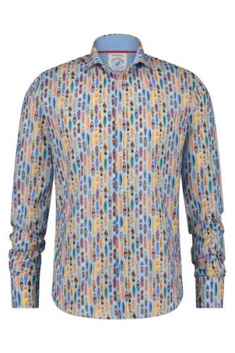 Katoenen A Fish Named Fred multicolor overhemd slim fit geprint