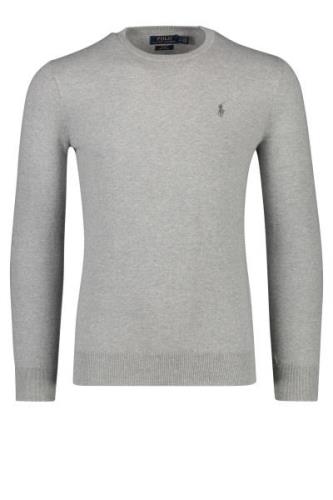 Ralph Lauren sweater grijs Slim Fit ronde hals