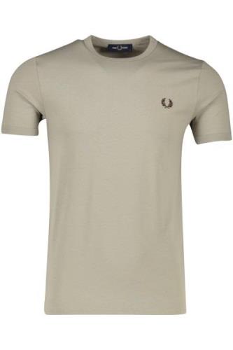 Fred Perry t-shirt grijs effen met logo ronde hals