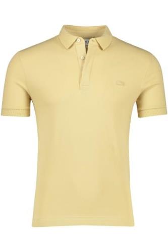 3-knoops Lacoste polo regular fit camel korte mouw katoen