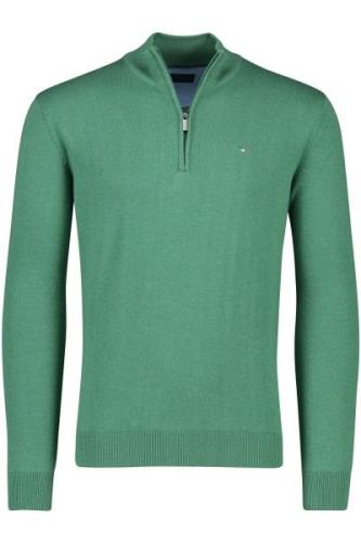 Portofino trui half zip groen katoen