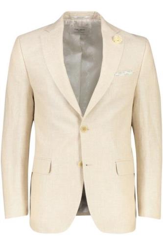 Carl Gross colbert beige effen normale fit linnen