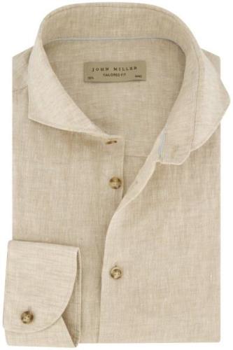 Overhemd Tailored Fit  John Miller beige linnen