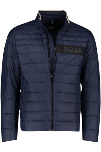 Boss tussenjas donkerblauw effen rits normale fit