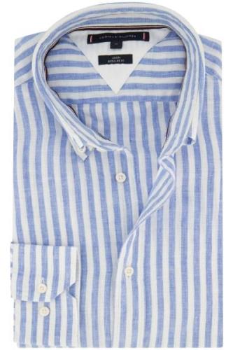 Tommy Hilfiger regular fit overhemd blauw gestreept