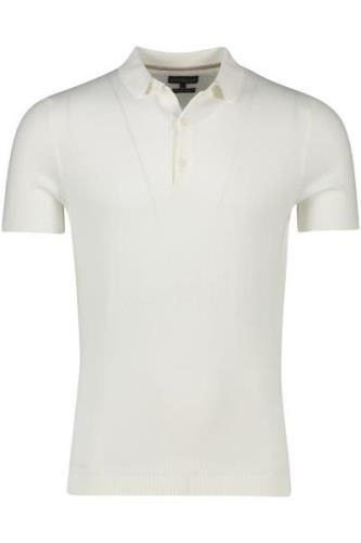 Katoenen Cavallaro polo effen offwhite slim fit