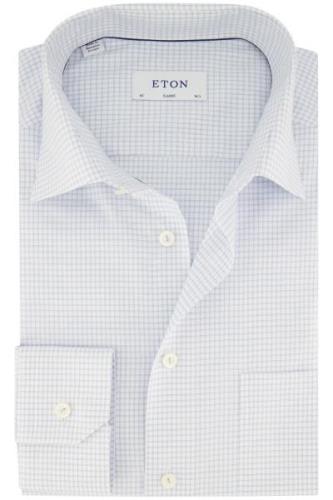 Eton classic fit overhemd wit geruit