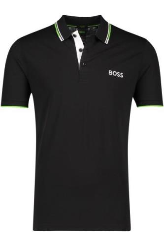 Regular fit Boss polo Paddy pro zwart katoen 3-knoops