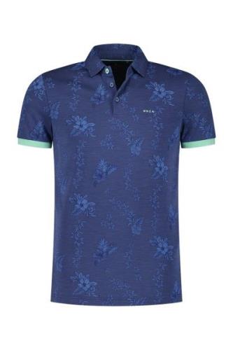 New Zealand polo normale fit geprint donkerblauw