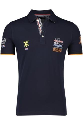 Portofino poloshirt race collectie 2024 normale fit donkerblauw effen ...