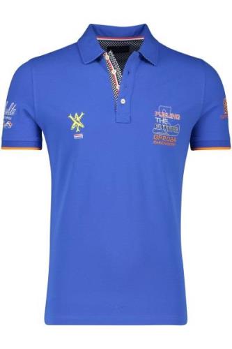 Portofino polo Racing collection 2024 normale fit blauw effen katoen