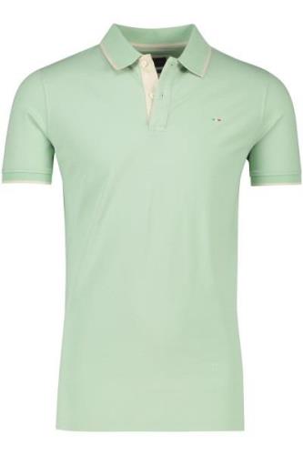 Katoenen Portofino polo extra lang normale fit effen groen