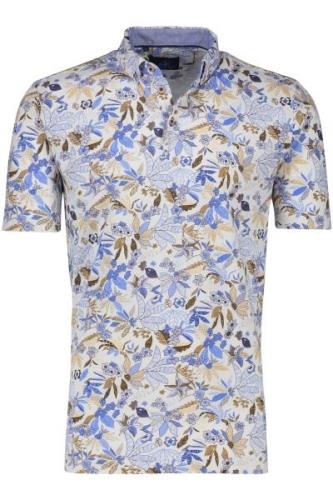 Eden Valley polo blauw geprint katoen