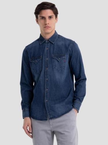 Replay Aged eco denim shirt