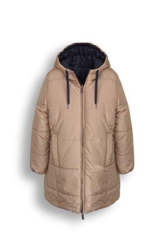 NoBell Meiden reversible lange winterjas baggy sand