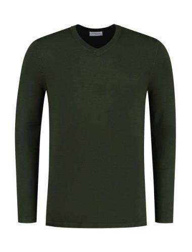 Purewhite Trui knit v-neck groen