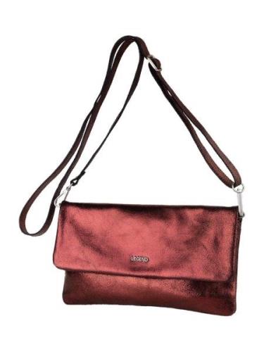 Legend Legend Dames Tas-Clutch-100% Leer-ONE SIZE-Lynn-Metallic Rood