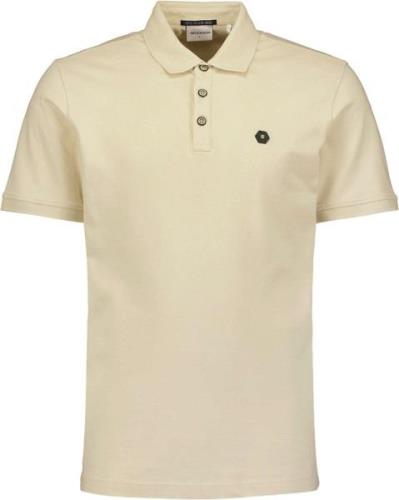 No Excess Polo korte mouw pique garment dyed cream