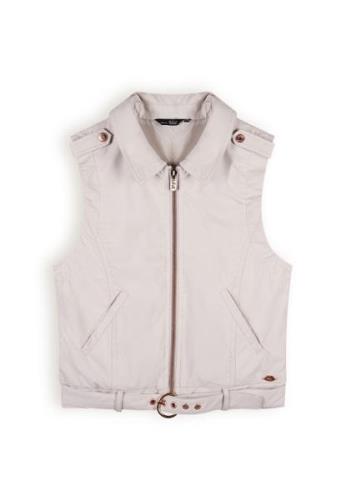 NoBell Meiden gilet fake leather bowie pearled ivory