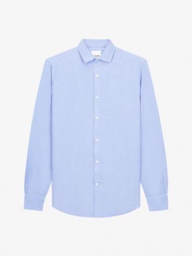 Van Harper Linen shirt light blue heren overhemd lange mouw