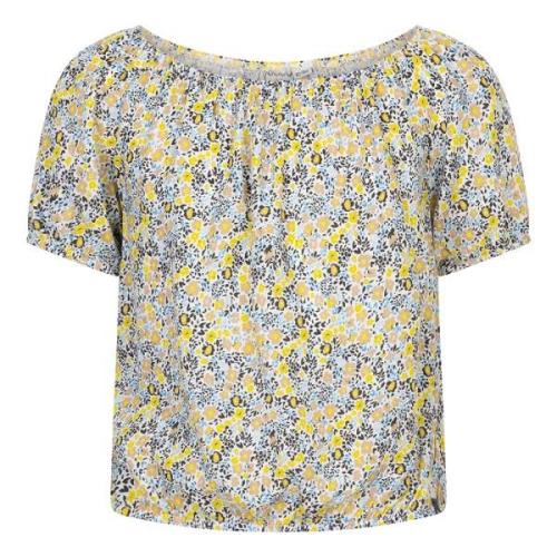 Indian Blue Meisjes crop top bloemen licht