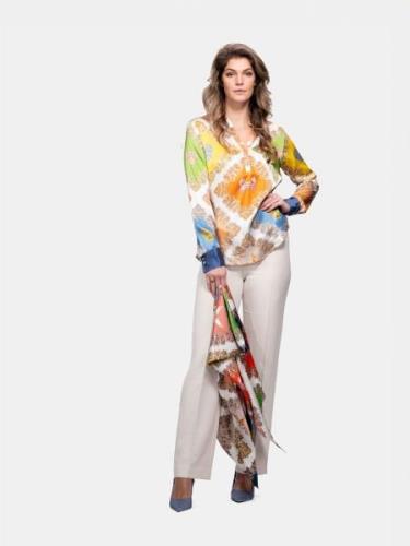 Mucho Gusto Silk blouse monza ocean paisley patchwork