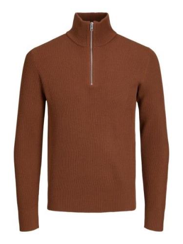 Jack & Jones Jprccperfect knit half zip sn cognac