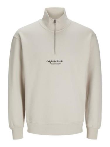 Jack & Jones Jorvesterbro sweat quarter zip hn s beige