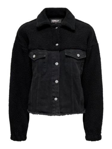 Only Onlbella ls black teddy dnm jacket black denim