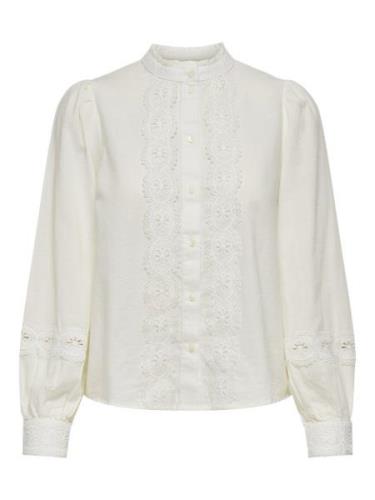 Jacqueline de Yong Jdyflo ls lace shirt wvn off-white