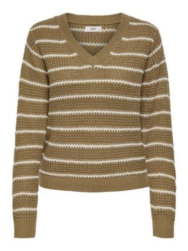 Jacqueline de Yong Jdyellen l/s v-neck stripe pullover