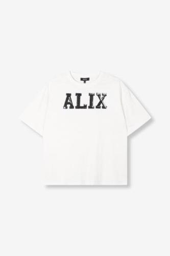 Alix The Label Ladies knitted sequin t-shirt off-white