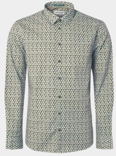 No Excess Casual hemd lange mouw shirt stretch allover printed 2543087...