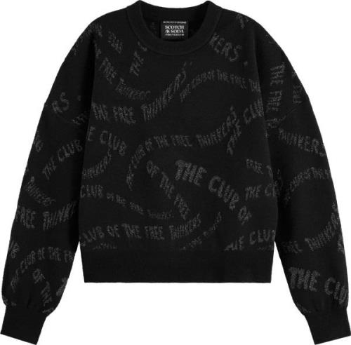 Scotch & Soda Jacquard relaxed pullover black grey