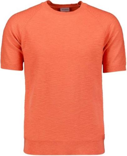 No Excess T-shirt korte mouw ronde hals gebreid melon