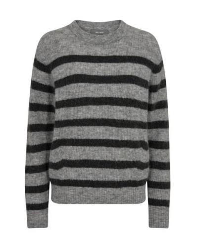 Mos Mosh 165660 818 mosmosh mmthora stripe crewneck knit sharkskin