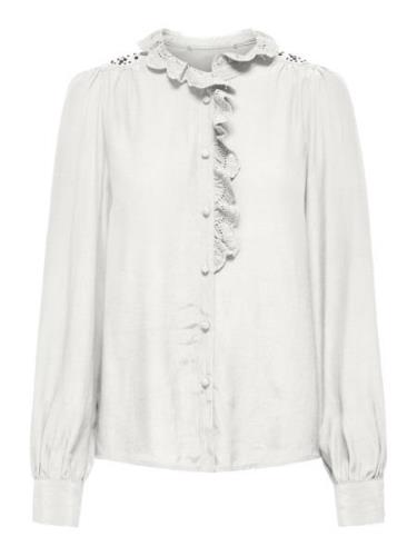 Jacqueline de Yong Jdyamy ls frill shirt ecru