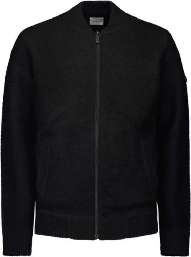 No Excess Cardigan bomber with wool black