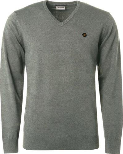 No Excess Pullover v-neck 2 coloured melange smoke