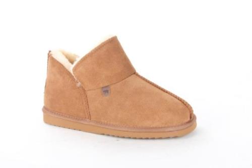 Warmbat Willow cognac dames pantoffel (gesloten hiel)