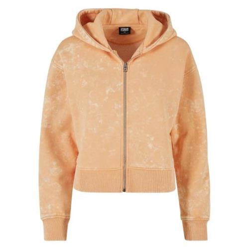 Urban Classics Dames washed towelling short oversized full zip hoodie