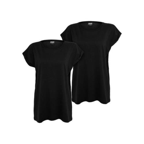 Urban Classics Dames verlengd schouder t-shirt (set van 2)